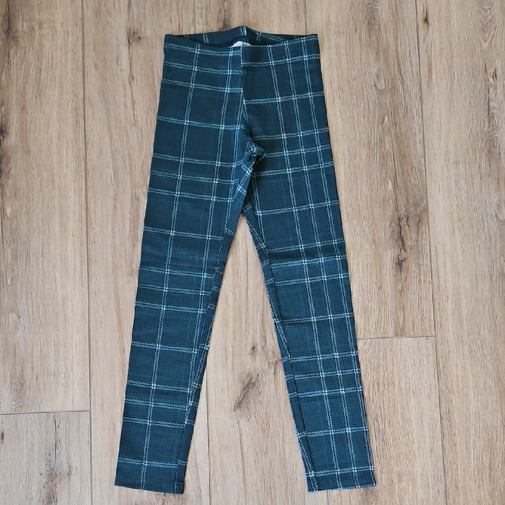 Old Navy Girls Plaid Leggings in Green and White Size 8. New Without Tags.